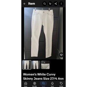 Ann Taylor Loft White Curvy Skinny Jeans Size 28/6